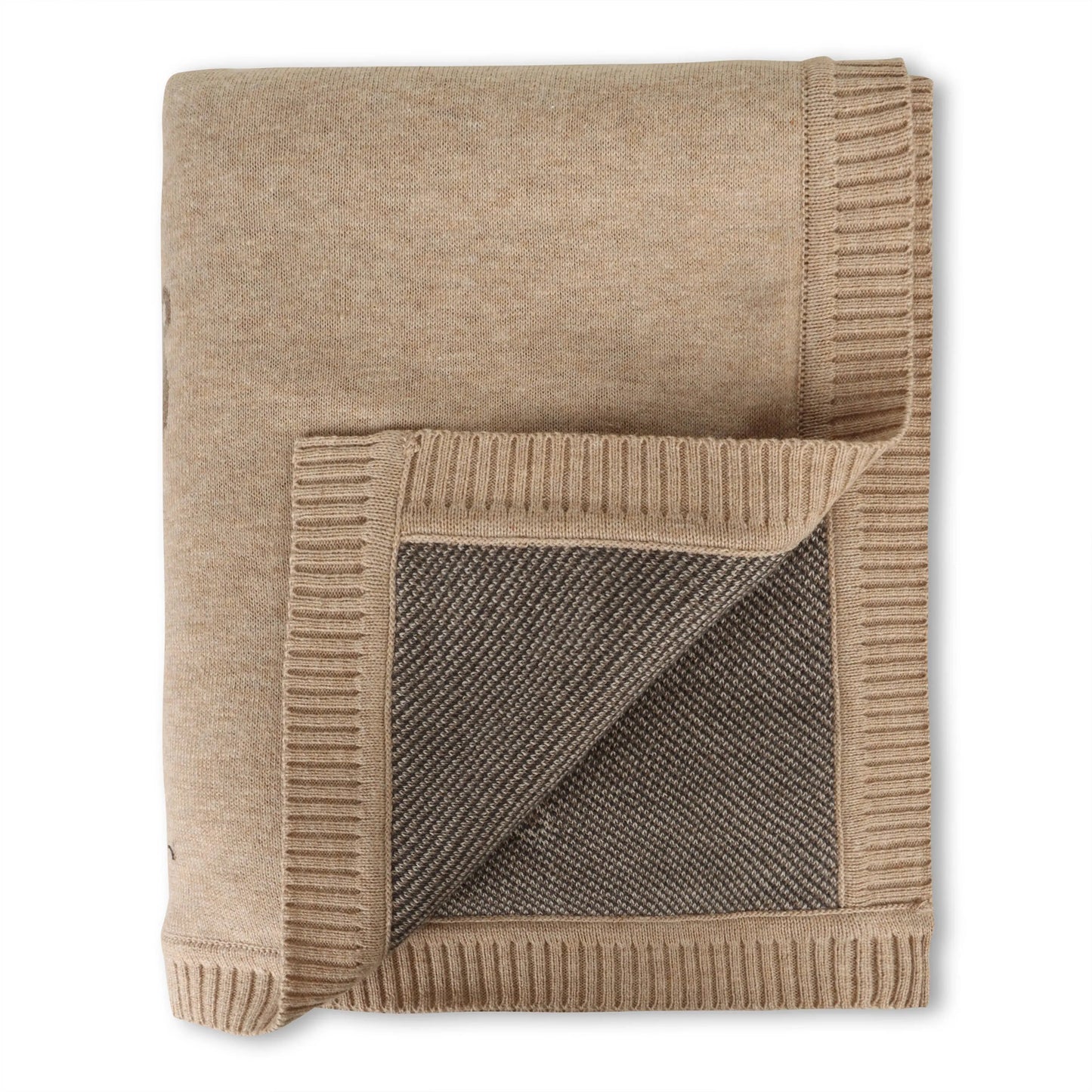 Bear - Organic Cotton Jacquard Knit Baby Blanket - The Baby Blanket Store LLC Viverano Organics Crib Blanket 30" x 42"