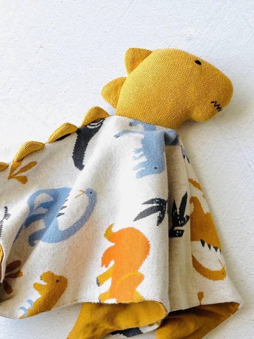 Dino Jacquard Knit Baby Blanket & Lovey Baby Gift Set - The Baby Blanket Store LLC Crib Blanket 32"x 40"
