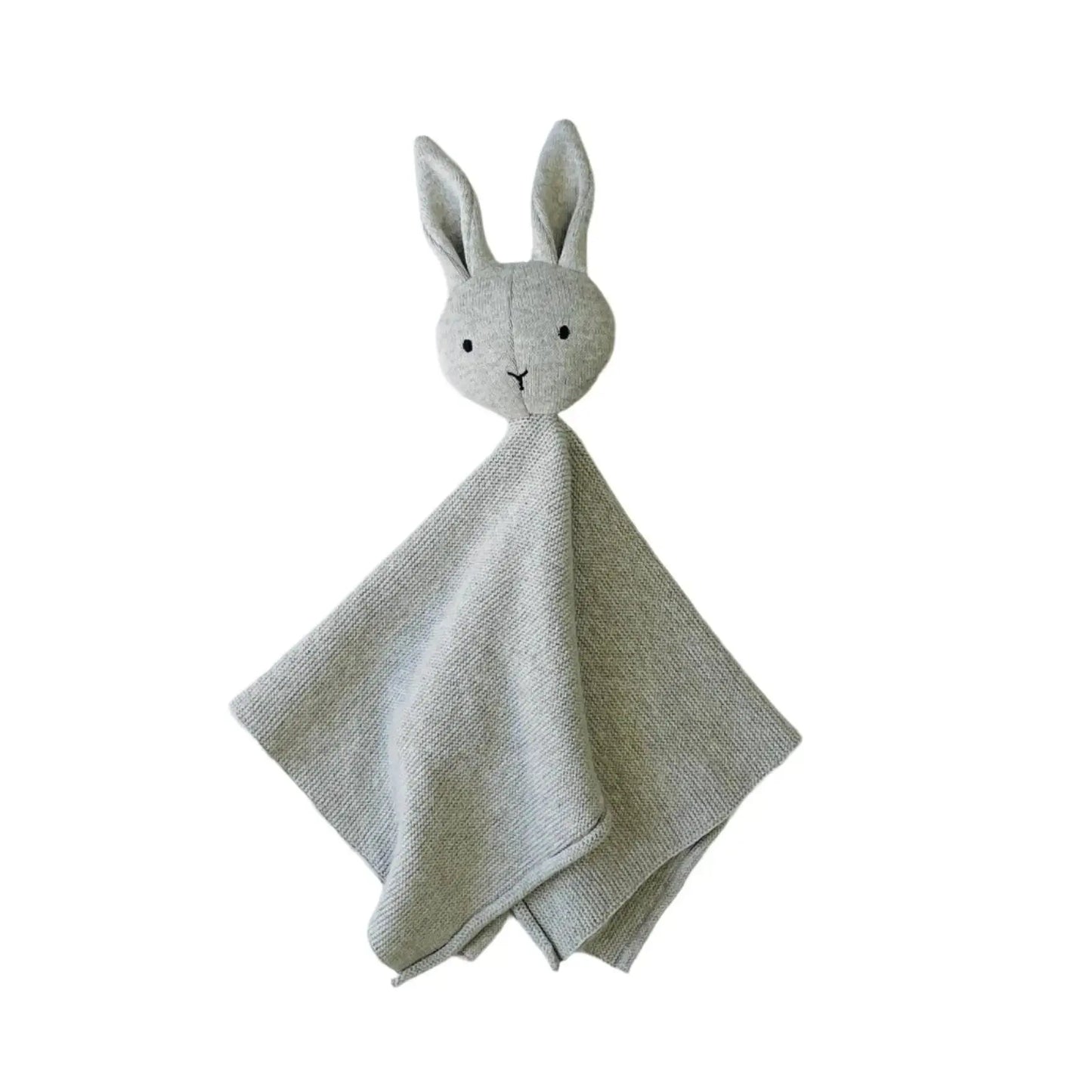 Sheep Cotton Jacquard Sweater Knit Baby Blanket and Bunny Lovey Security Blanket Bundle Pebble and Viverano Bundle