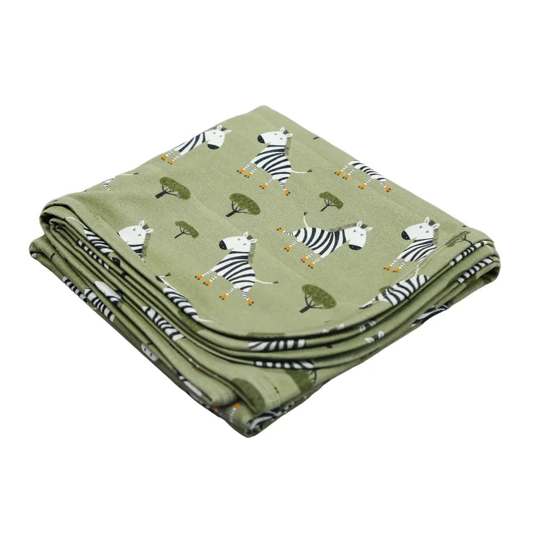 Skater Zebra - Organic Cotton Jersey Baby Blanket - The Baby Blanket Store LLC Crib Blanket 32"x 40"
