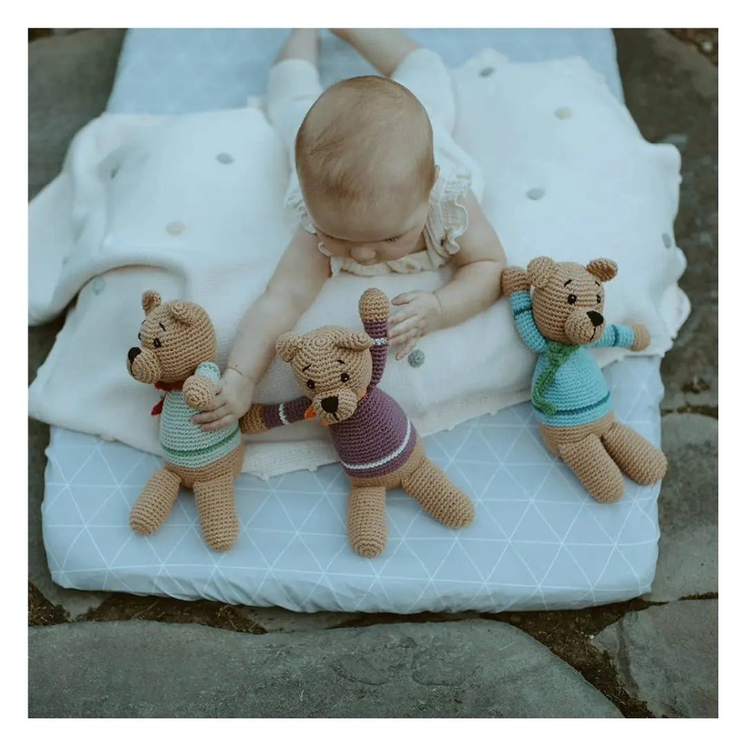 Teddy Bear Duck Blue - Handmade Organic Cotton - The Baby Blanket Store LLC Stuffed Animal