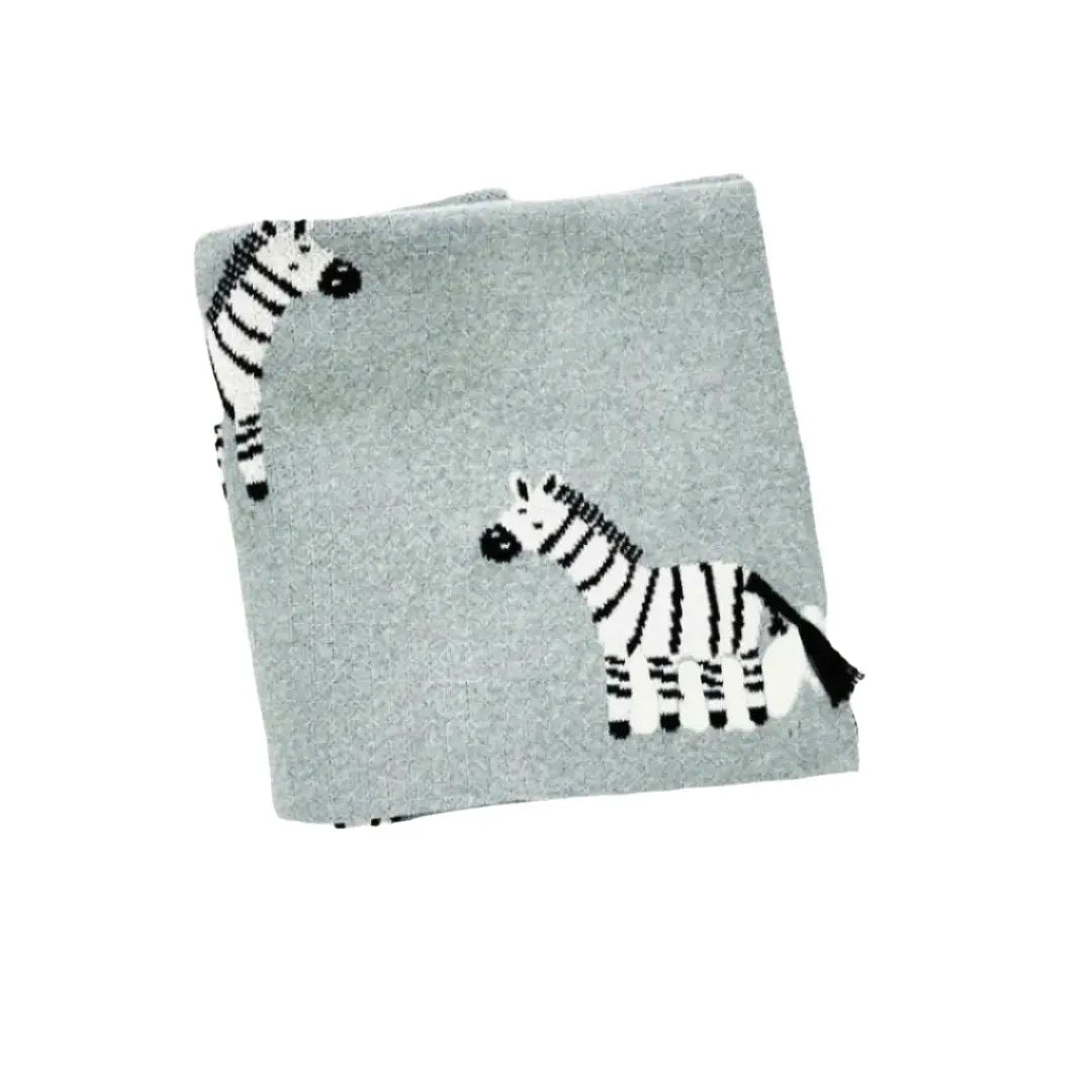 Zebra 3D Cotton Jacquard Knit Baby Blanket - Organic - The Baby Blanket Store Crib Blanket 30"x 42"