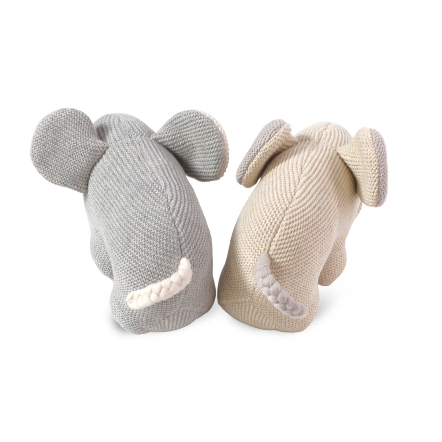 Elephant Knit Stuffed Animal Soft Baby Toy - Stuffed Animal - The Baby Blanket Store - at The Baby Blanket Store. (Grey Heather, One Size)