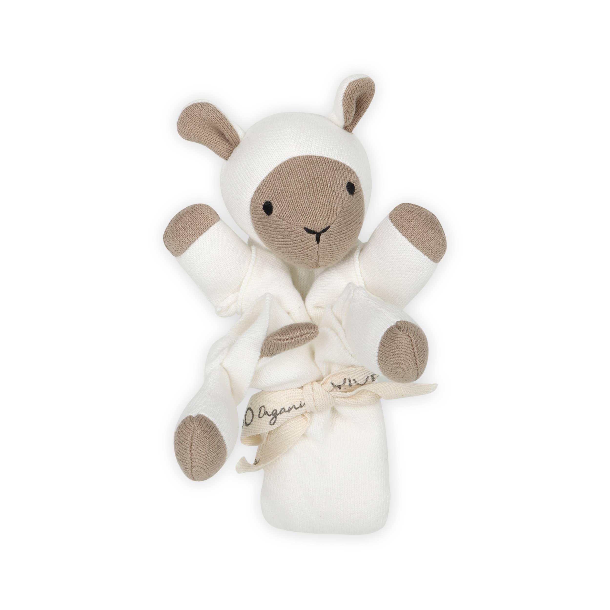 Viverano Organics Lamb - Organic Baby Lovey Security Blanket Cuddle Cloth