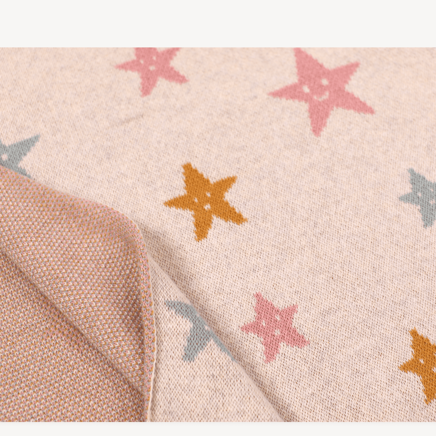 Viverano Organics One Size Stars - Organic Cotton Jacquard Sweater Knit Baby Blanket
