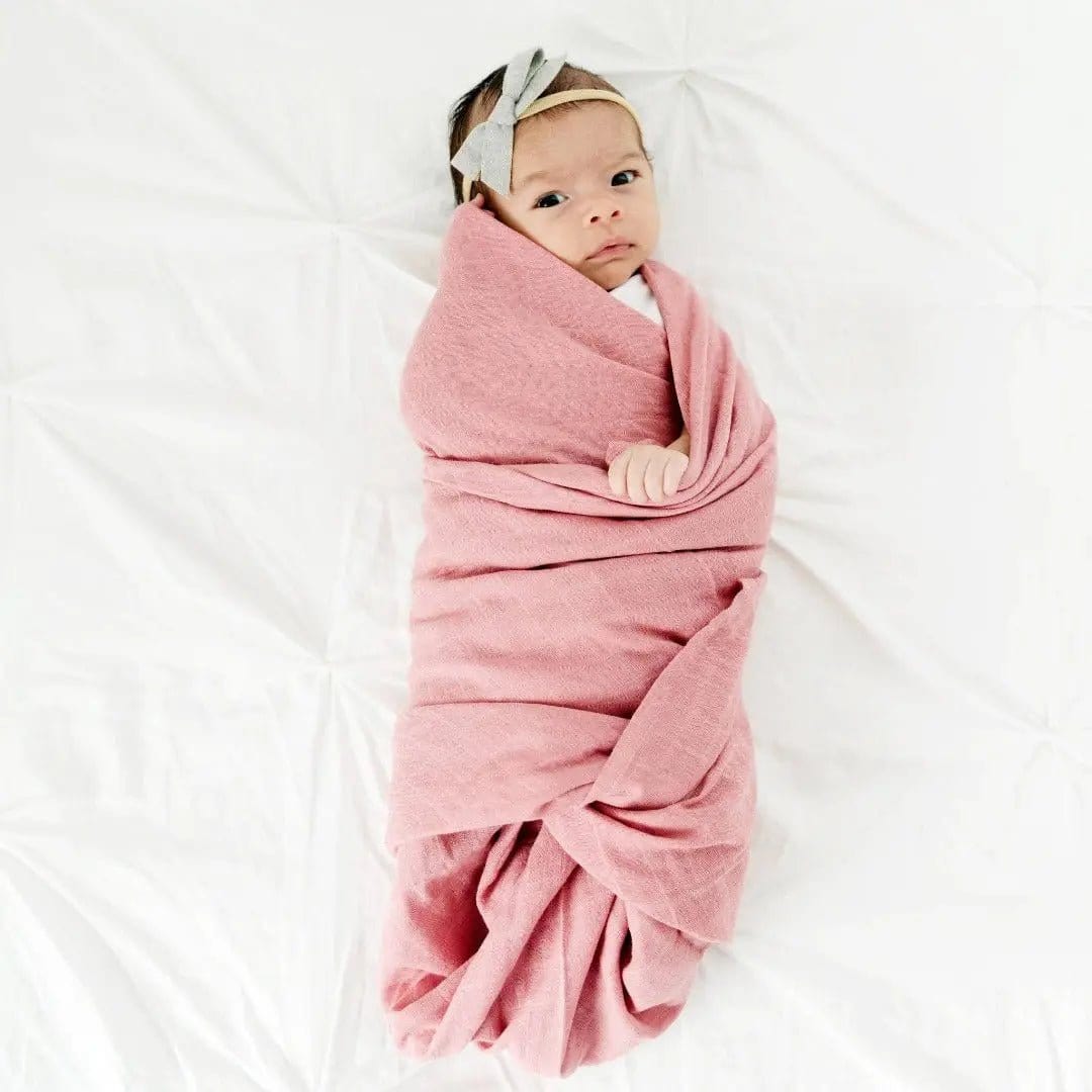 The Baby Blanket Store Crib Blanket 47" x 47" Rose Swaddle Blanket | Organic Cotton Muslin