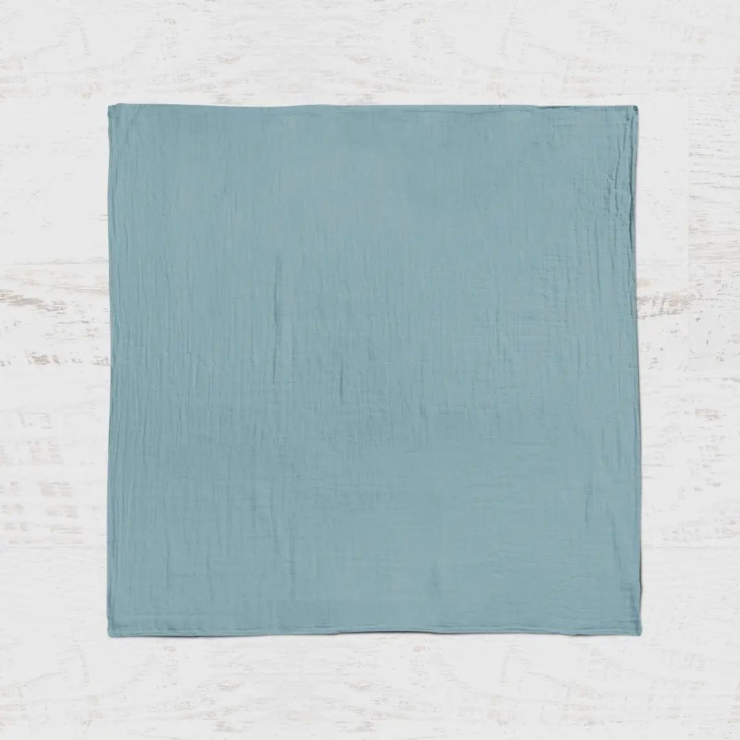 The Baby Blanket Store Crib Blanket 47" x 47" Blue Spruce Swaddle Blanket | Organic Cotton Muslin