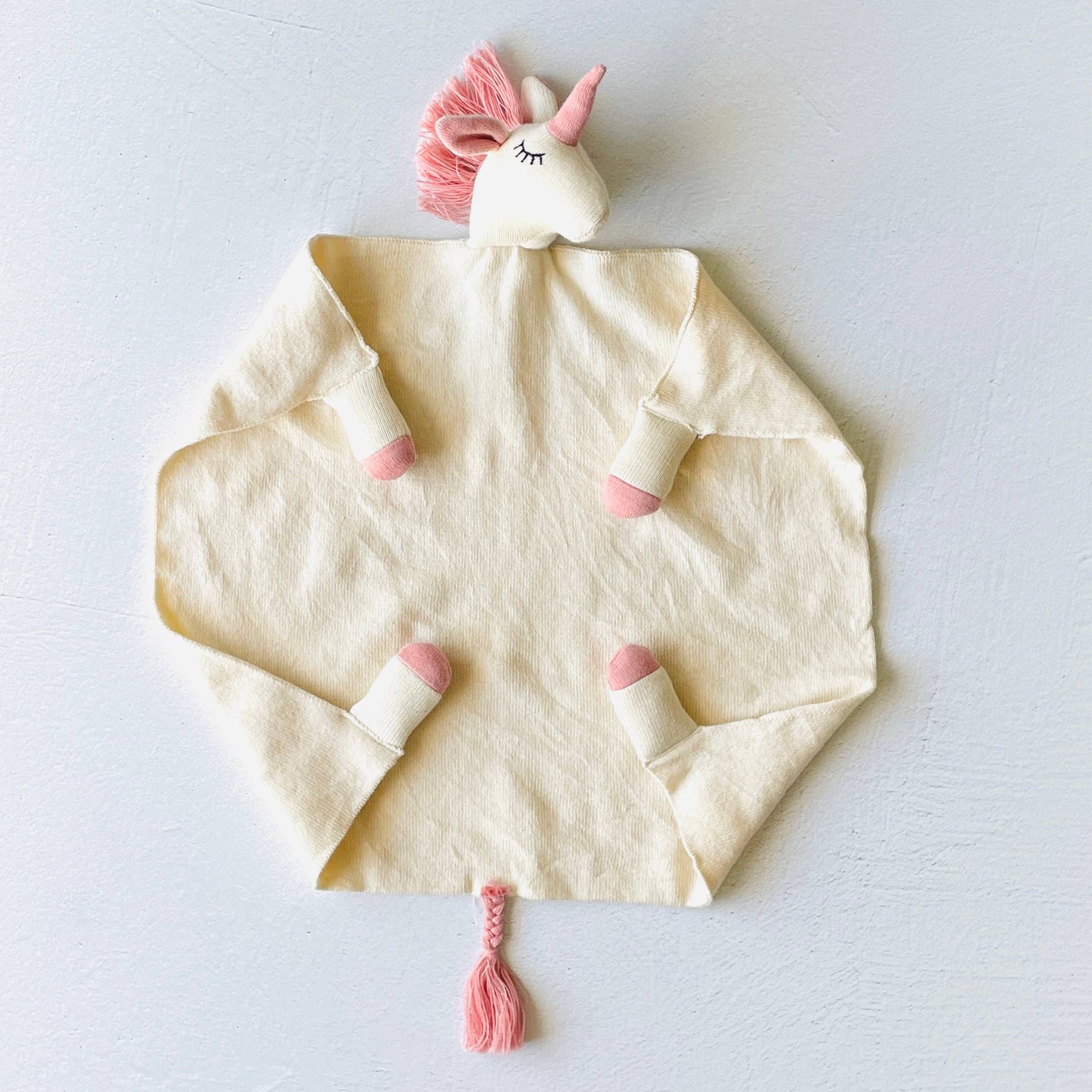 Viverano Organics Unicorn - Organic Baby Lovey Security Blanket Cuddle Cloth