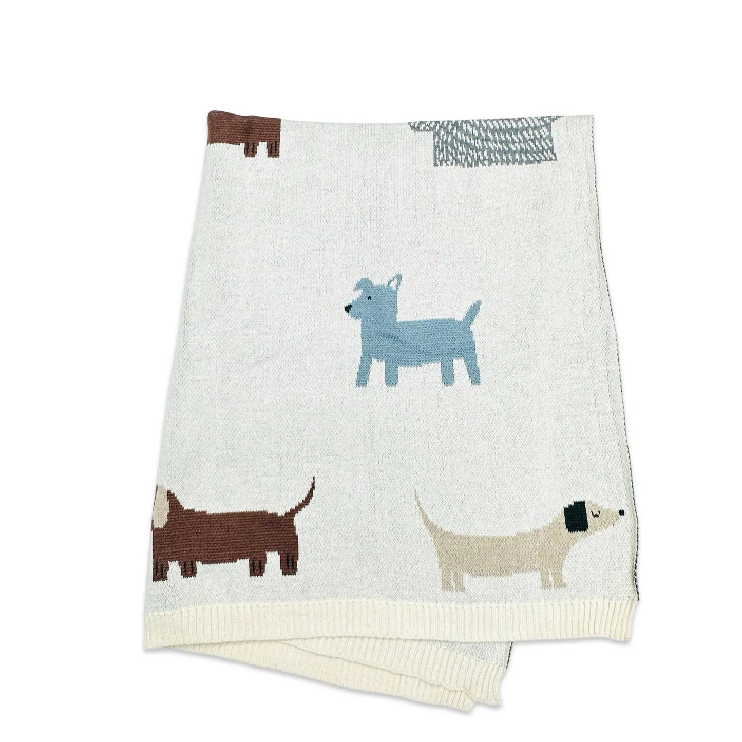 Buddy Dog - Organic Jacquard Sweater Knit Baby Blanket Viverano Organics