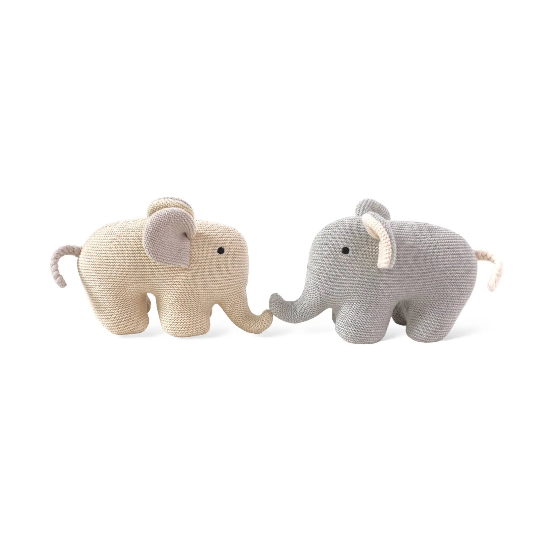 Elephant Knit Stuffed Animal Soft Baby Toy (Organic Cotton) Viverano Organics