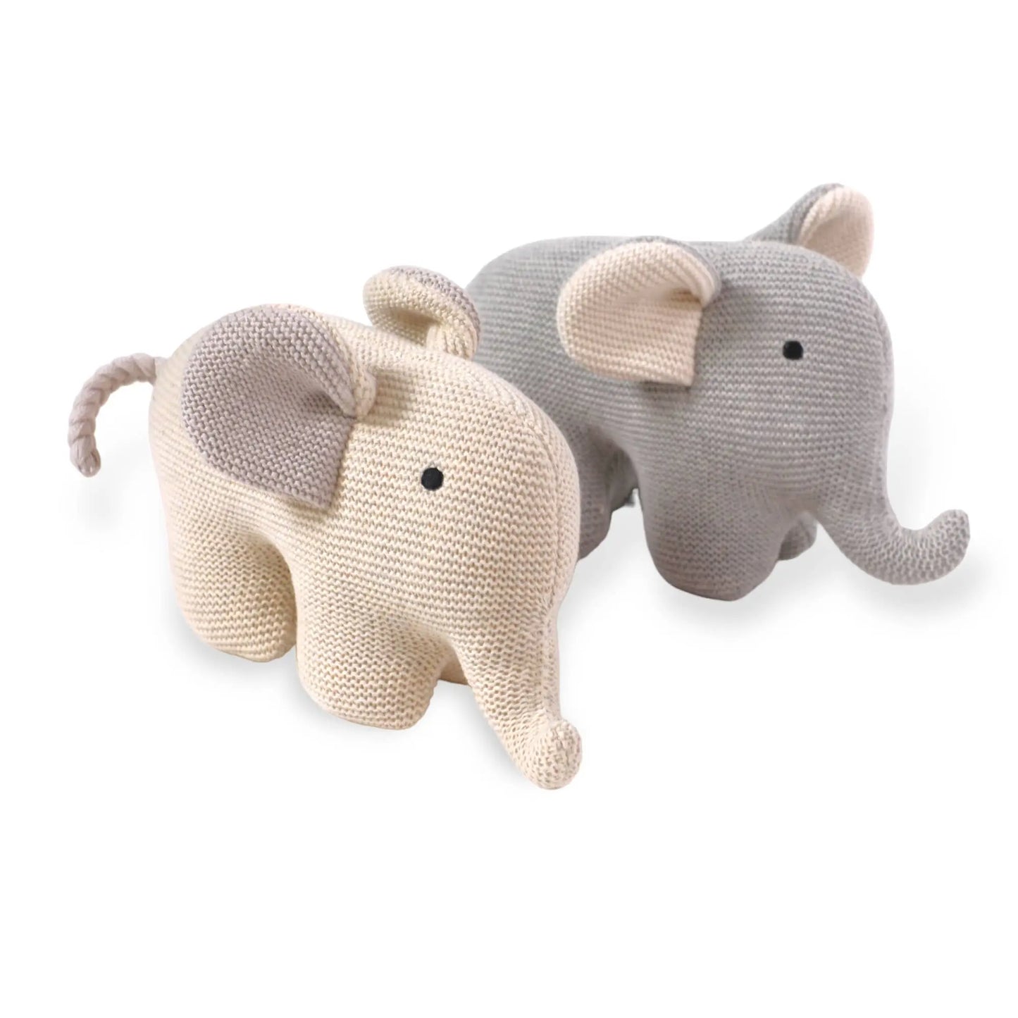 Elephant Knit Stuffed Animal Soft Baby Toy (Organic Cotton) Viverano Organics