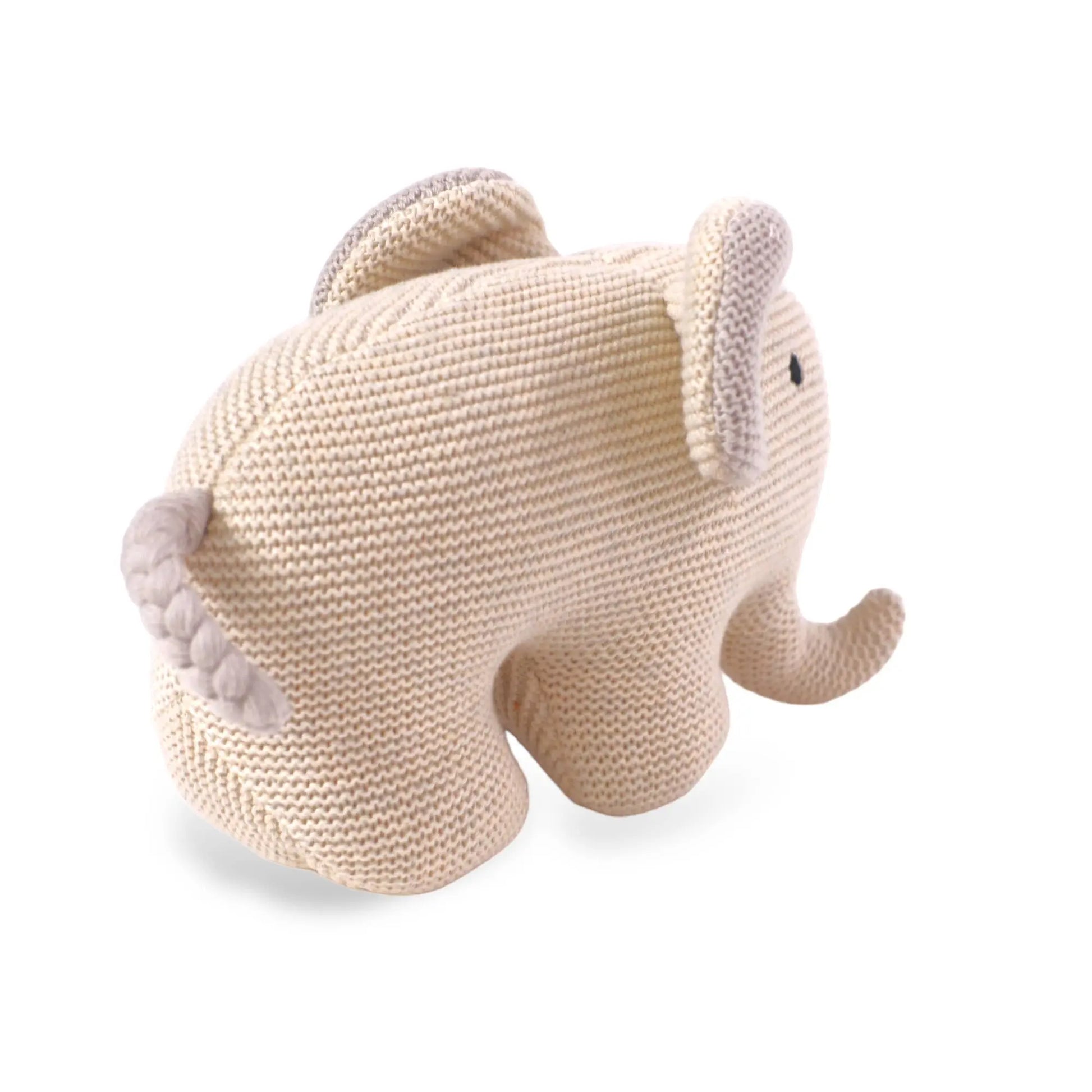 Elephant Knit Stuffed Animal Soft Baby Toy (Organic Cotton) Viverano Organics