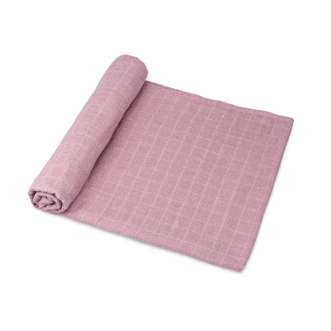 Organic Cotton Muslin Swaddle Blankets - Mauve - The Baby Blanket Store LLC Mauve