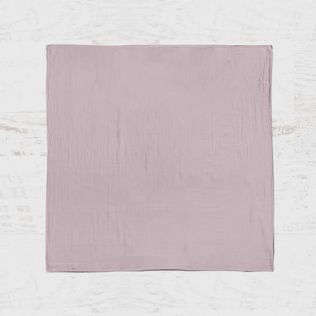 Organic Cotton Muslin Swaddle Blankets - Mauve - The Baby Blanket Store LLC 