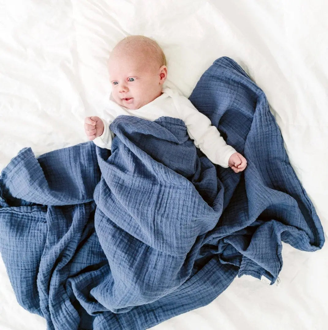 Organic Cotton Muslin Swaddle Blankets - Night - The Baby Blanket Store LLC 