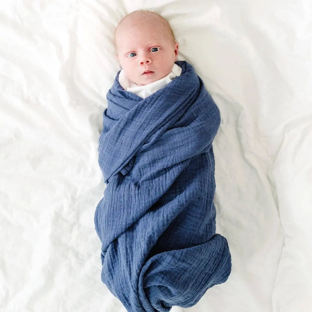 Organic Cotton Muslin Swaddle Blankets - Night - The Baby Blanket Store LLC 