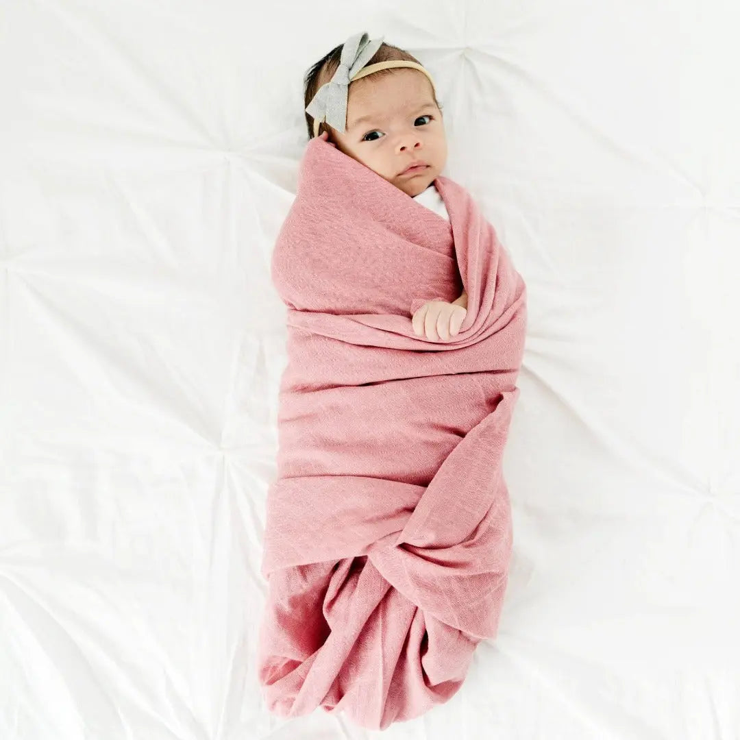 Organic Cotton Muslin Swaddle and Nursing Blanket - Rose - The Baby Blanket Store LLC Crib Blanket 47" x 47" 