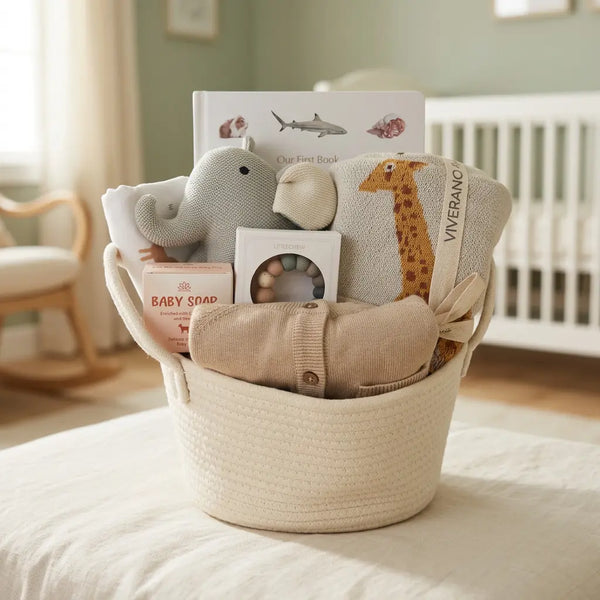 Organic baby gift basket