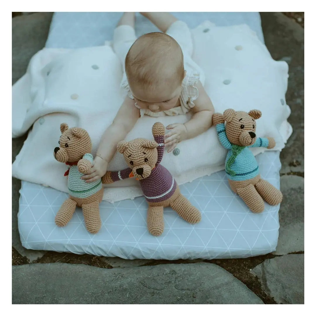 Teddy Bear Duck Blue - Handmade Organic Cotton - The Baby Blanket Store LLC Stuffed Animal 