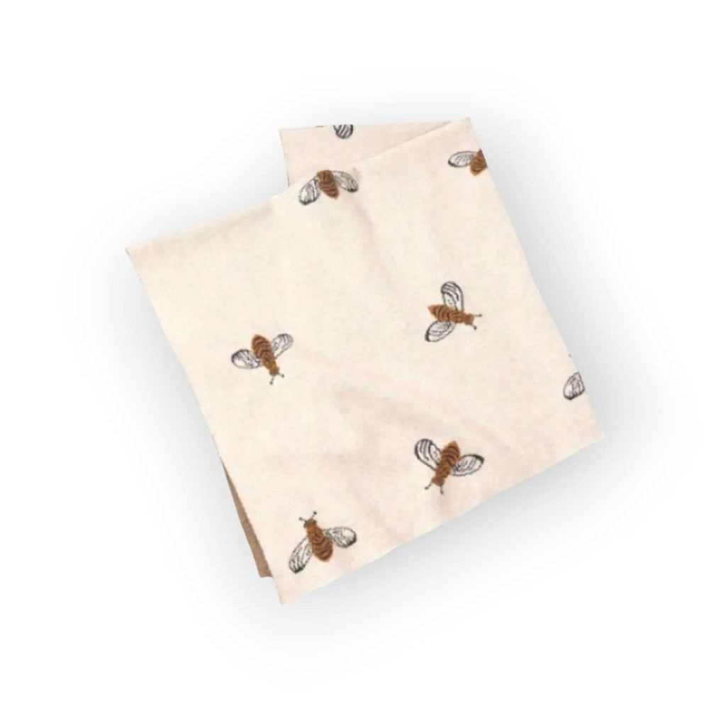 The Baby Blanket Store Crib Blanket 30" x 42" Bee | Organic Cotton Jacquard Sweater Knit Baby Blanket