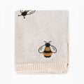 The Baby Blanket Store Crib Blanket 30" x 42" Bee | Organic Cotton Jacquard Sweater Knit Baby Blanket