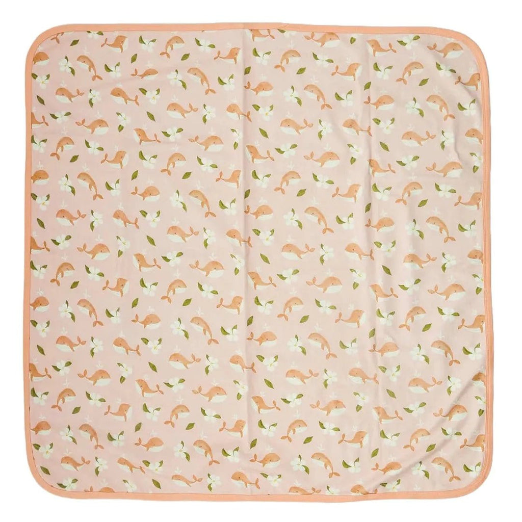 The Baby Blanket Store Crib Blanket 32"x 40" Gardenia Whale | Organic Cotton Jersey Baby Blanket