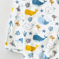 The Baby Blanket Store Crib Blanket 32"x 40" Natural / OS Ocean Whales Reversible Baby Blanket (Organic Jersey)