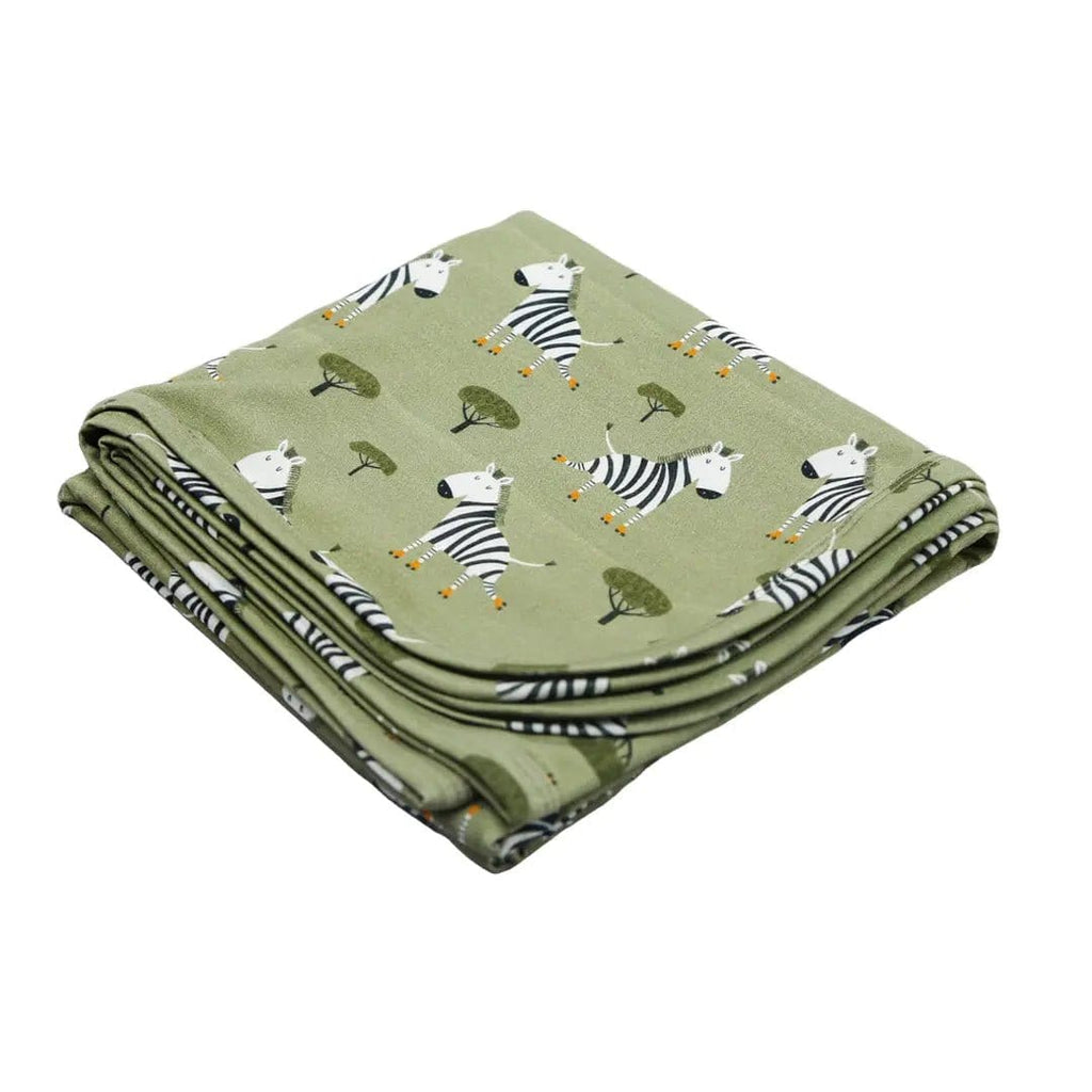 The Baby Blanket Store Crib Blanket 32"x 40" Skater Zebra - Organic Cotton Jersey Baby Blanket