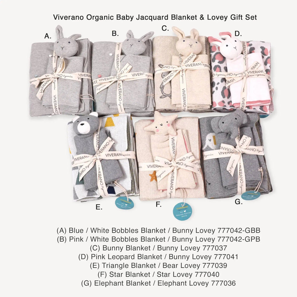 The Baby Blanket Store Crib Blanket 30" x 42" OS / Grey Heather Elephant Baby Blanket & Lovey | Organic Cotton Jacquard Knit Gift Set