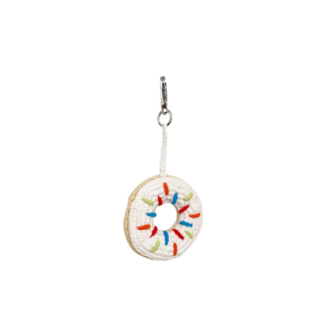 The Baby Blanket Store Bag Charm White Donut with Sprinkles | Bag Charm