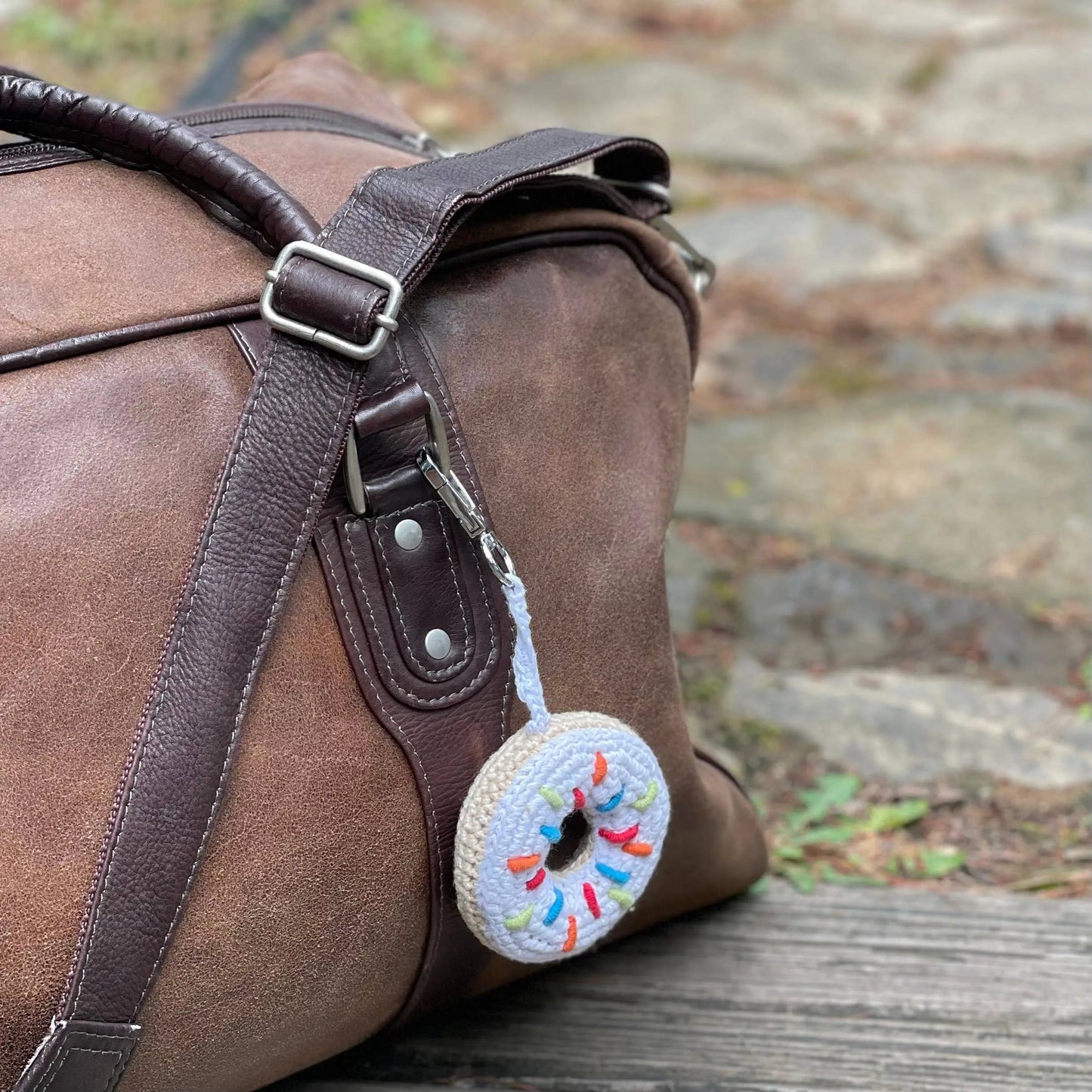 Bag Charm - White Donut with Sprinkles - Bag Charm - The Baby Blanket Store - at The Baby Blanket Store. (, )