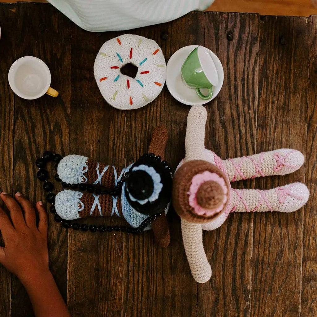 The Baby Blanket Store Stuffed Animal Pink Ballerina Doll | Handmade Organic Cotton Stuffed Toy