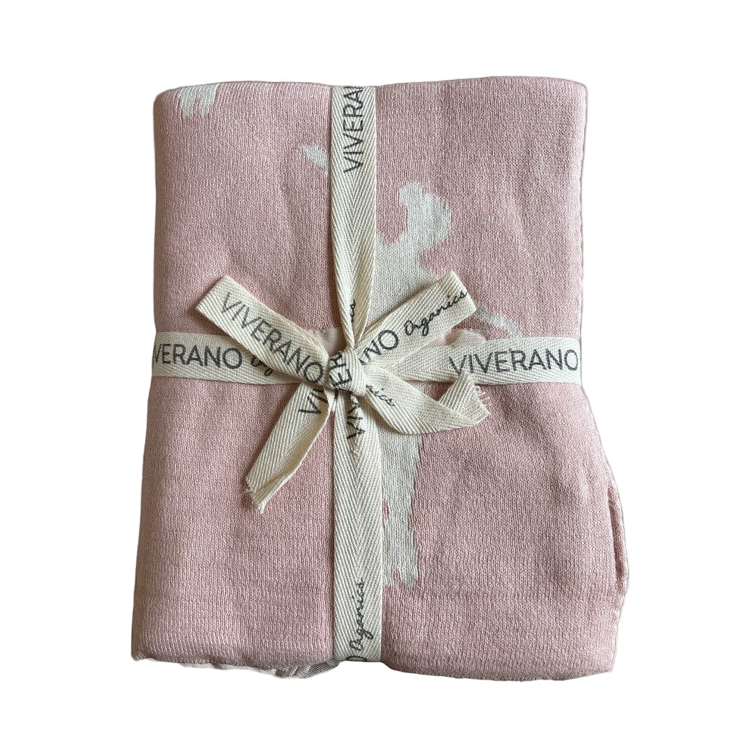 The Baby Blanket Store Crib Blanket 30" x 42" Blush Tutu 3D | Organic Cotton Jacquard Knit Reversible Baby Blanket