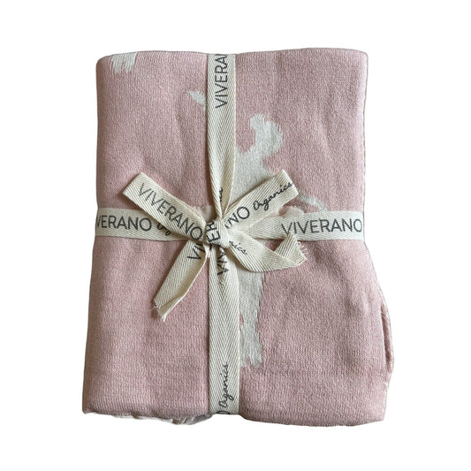 The Baby Blanket Store Crib Blanket 30" x 42" Blush Tutu 3D | Organic Cotton Jacquard Knit Reversible Baby Blanket
