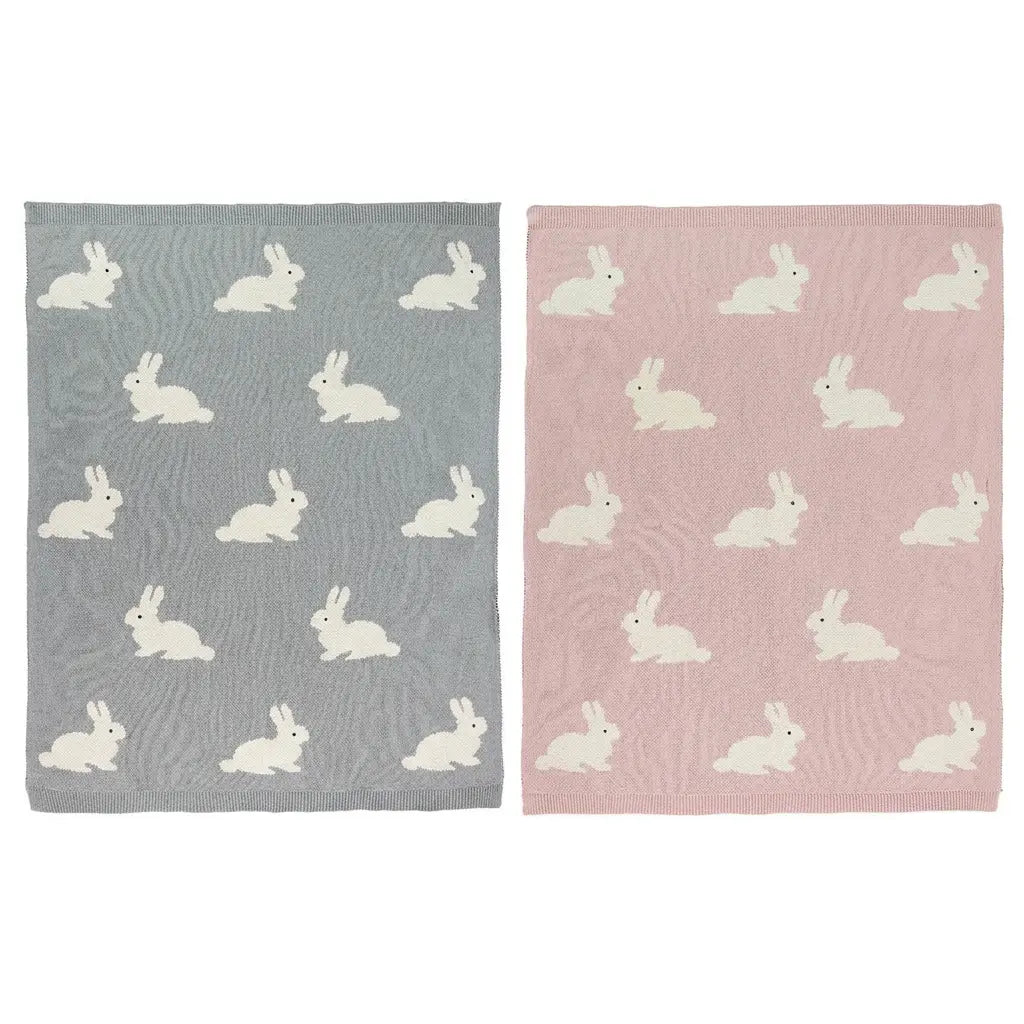 The Baby Blanket Store Bunny | Organic Cotton Jacquard Knit Baby Blanket