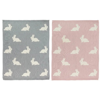 The Baby Blanket Store Bunny | Organic Cotton Jacquard Knit Baby Blanket
