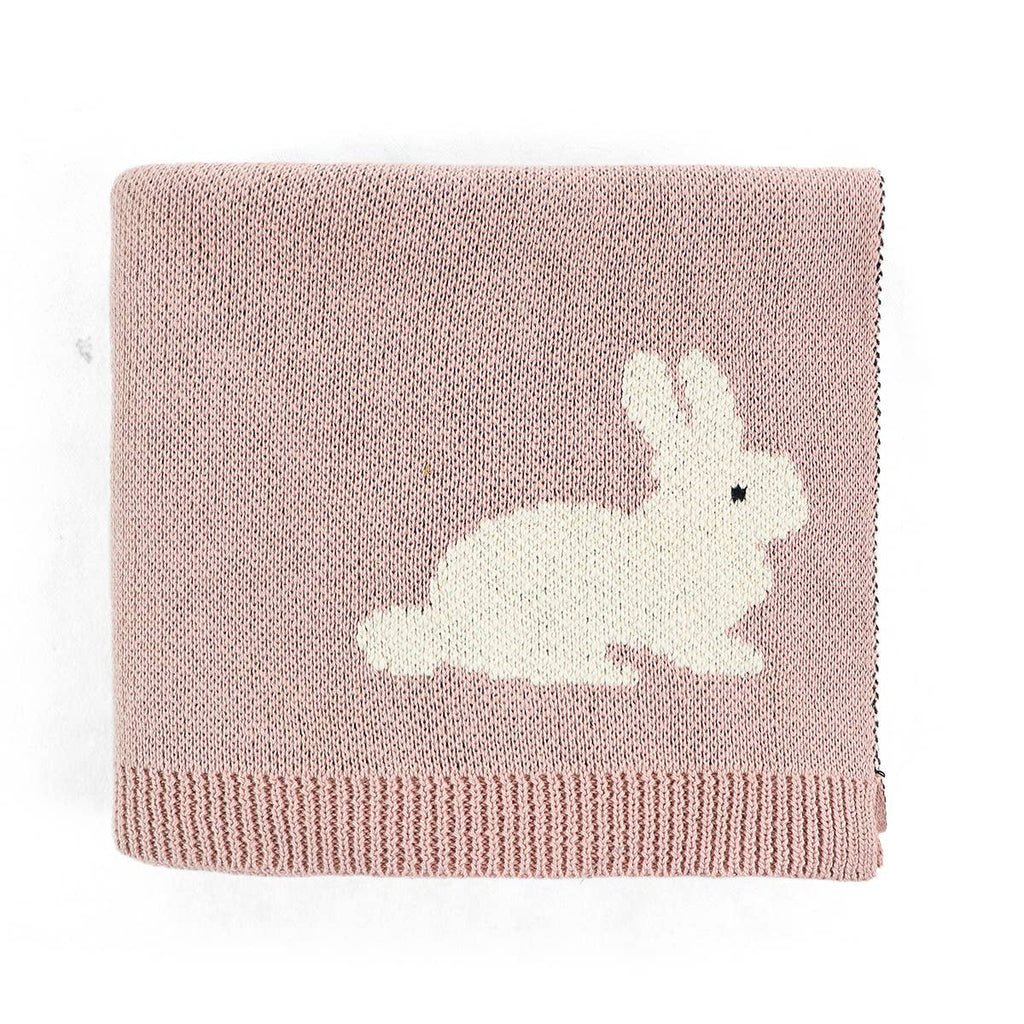 Viverano Organics Bunny - Organic Jacquard Knit Baby Blanket (Thick 'n' Thin)