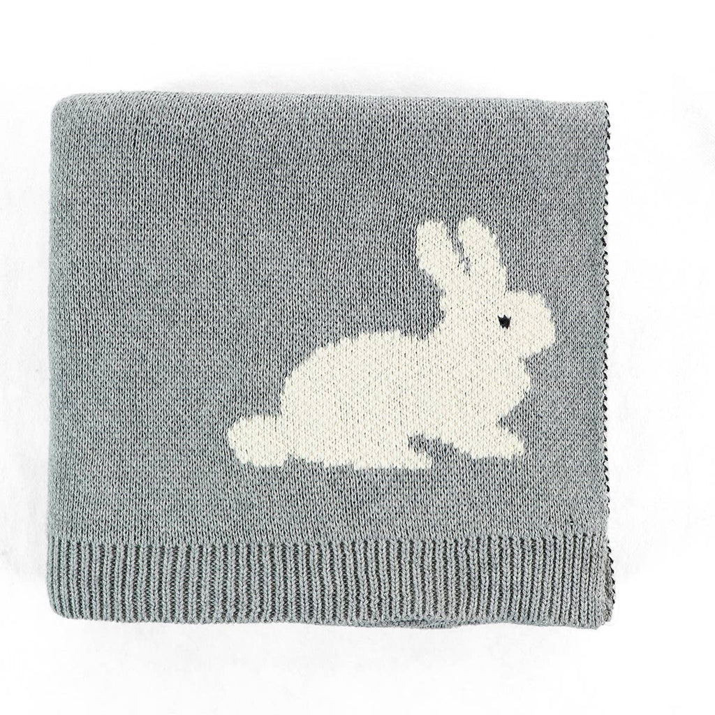 Viverano Organics Bunny - Organic Jacquard Knit Baby Blanket (Thick 'n' Thin)