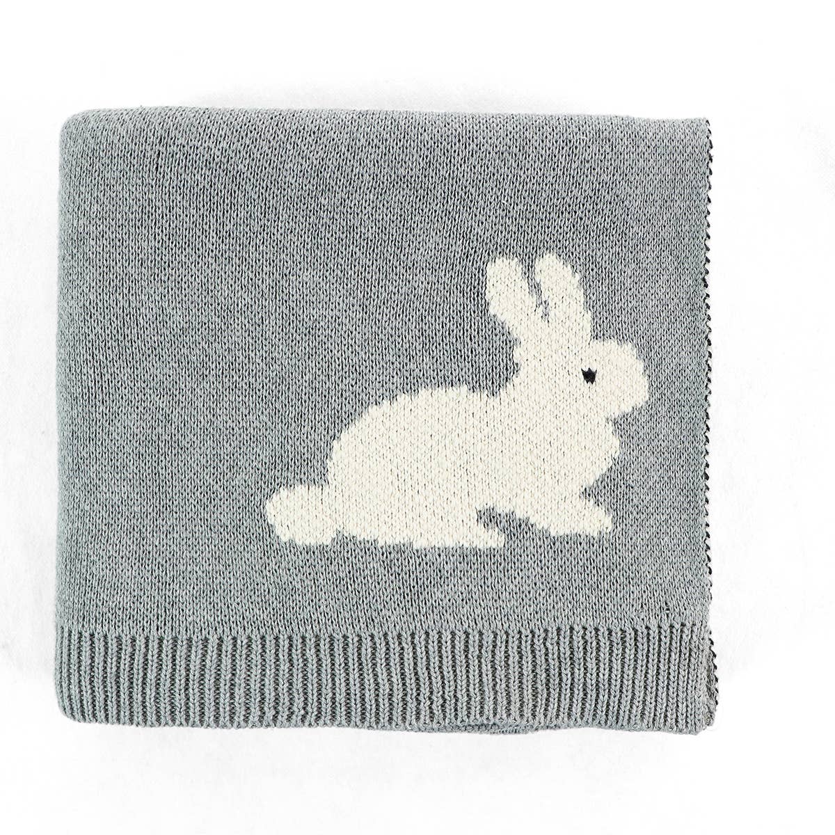 Viverano Organics Bunny - Organic Jacquard Knit Baby Blanket (Thick 'n' Thin)