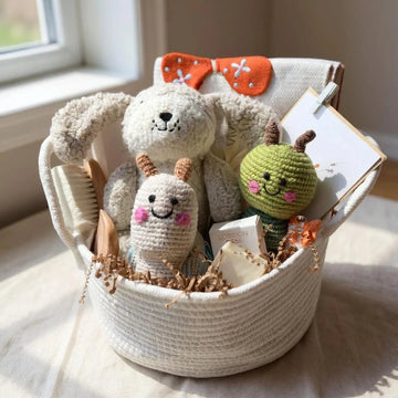 The Baby Blanket Store Gift Basket Organic Baby Gift Basket | Butterfly & Garden Friends Set