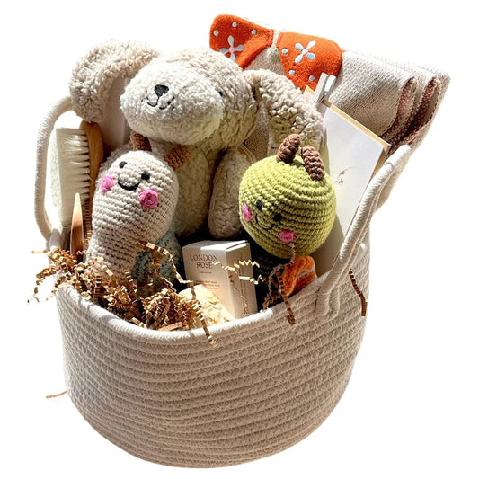 The Baby Blanket Store Gift Basket Organic Baby Gift Basket | Butterfly & Garden Friends Set