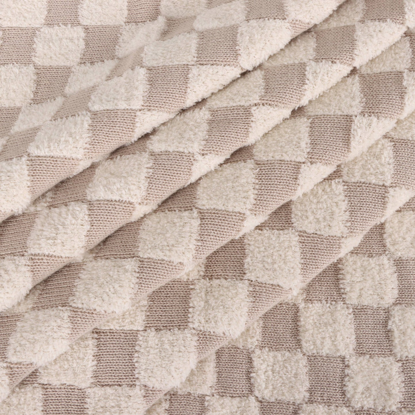Viverano Organics One Size / Tan Checkered - Jacquard Sweater Knit Baby Blankets (Organic)