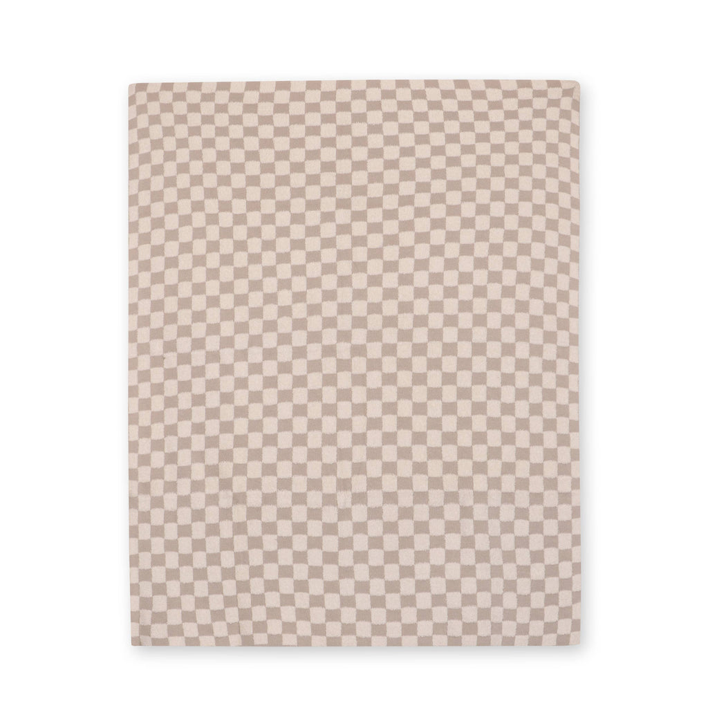 Viverano Organics One Size / Tan Checkered - Jacquard Sweater Knit Baby Blankets (Organic)