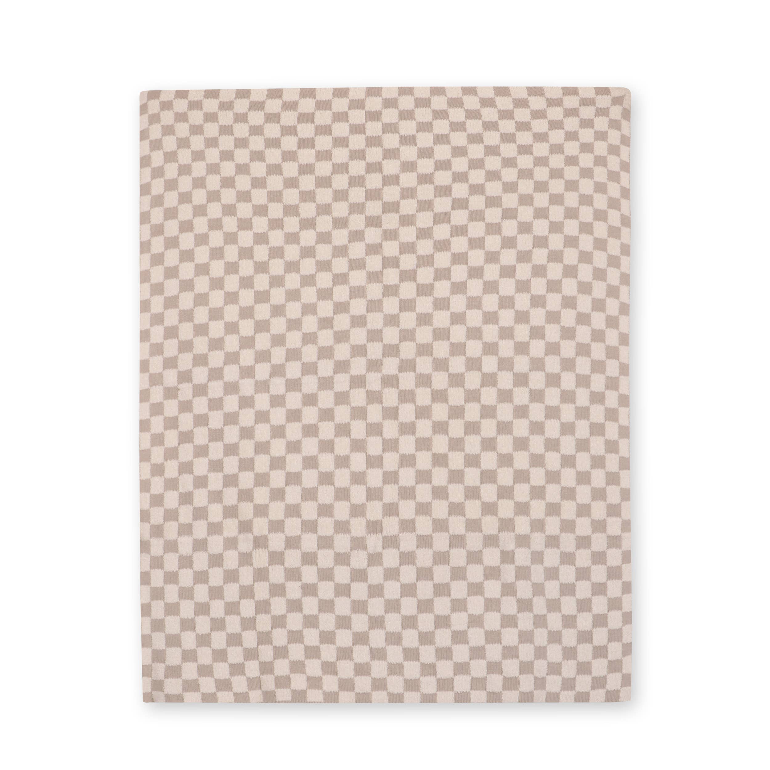 Viverano Organics One Size / Tan Checkered - Jacquard Sweater Knit Baby Blankets (Organic)
