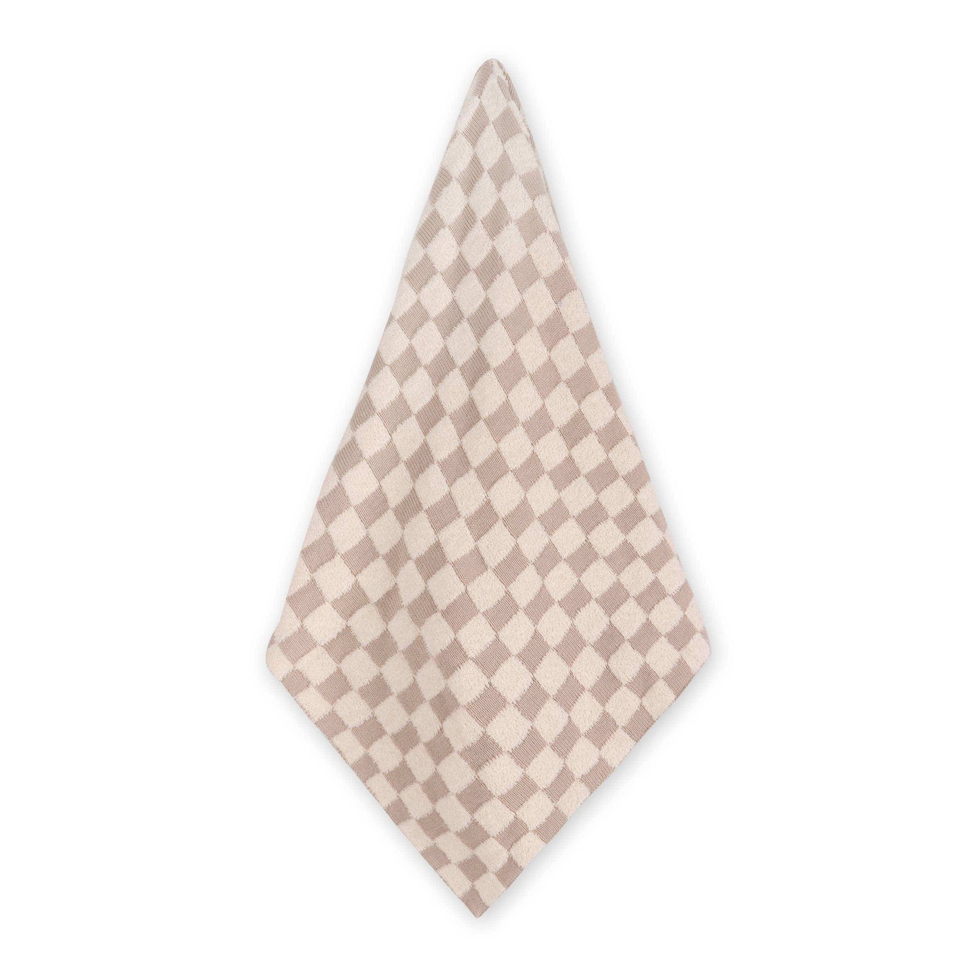 Viverano Organics One Size / Tan Checkered - Jacquard Sweater Knit Baby Blankets (Organic)