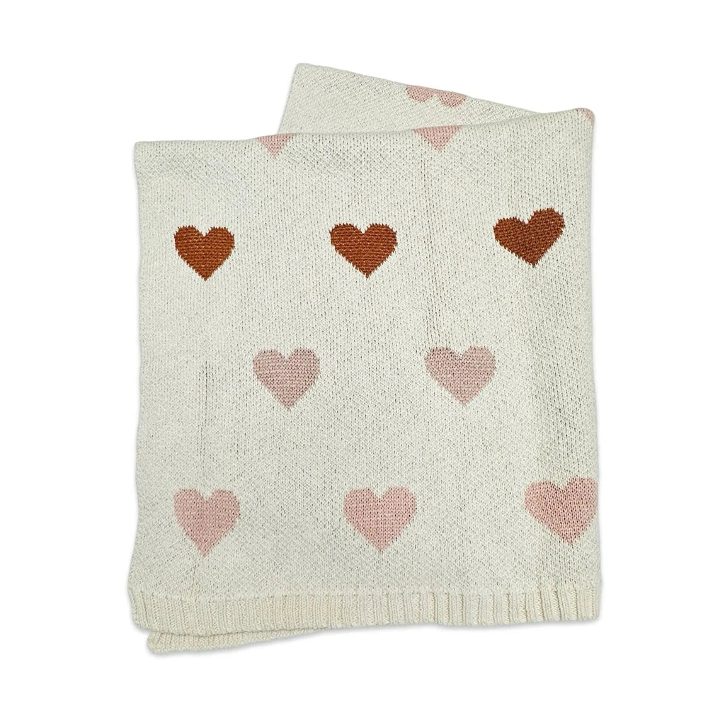 The Baby Blanket Store Gift Basket Organic Baby Gift Basket | Bunny & Heart Blanket Set