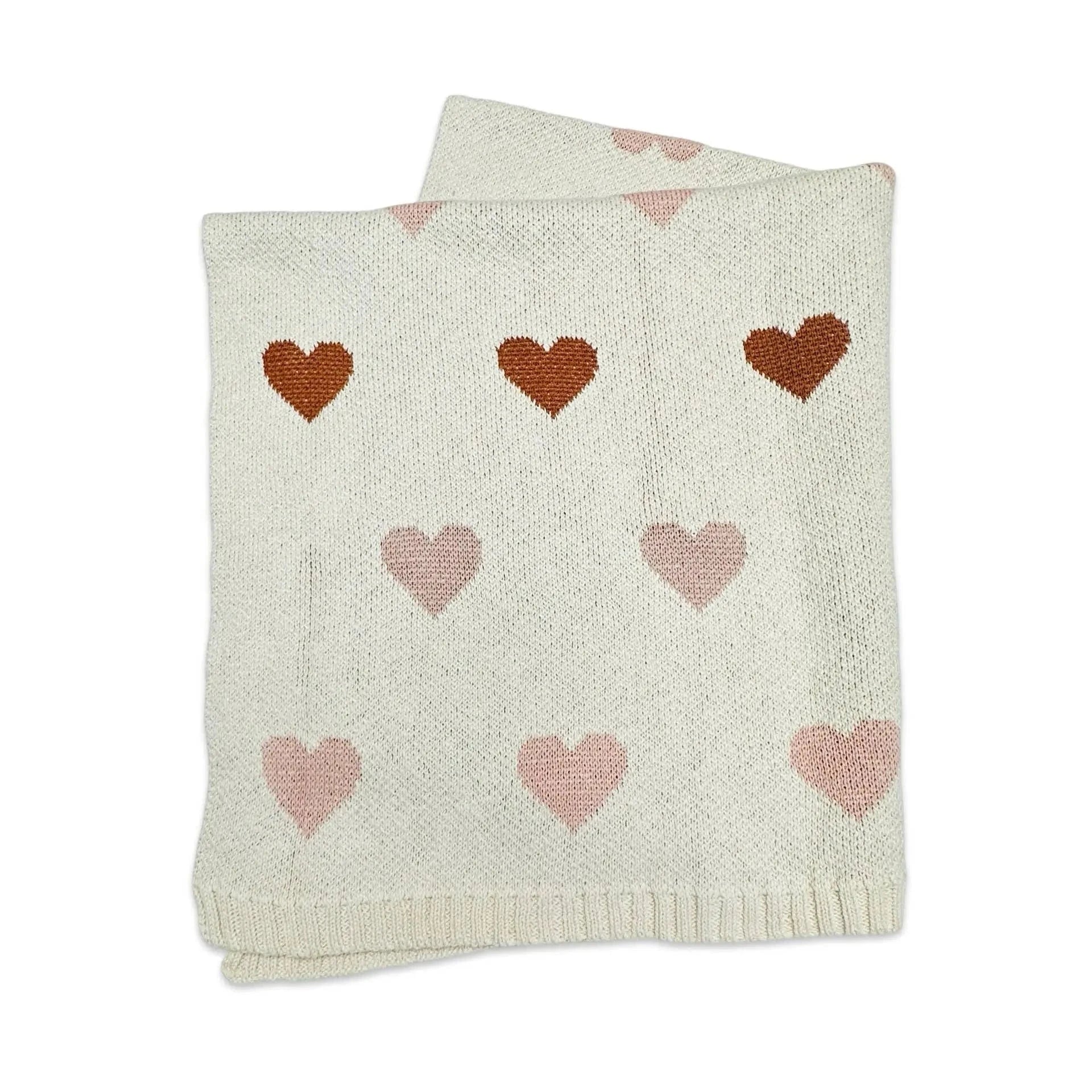 The Baby Blanket Store Gift Basket Organic Baby Gift Basket | Bunny & Heart Blanket Set