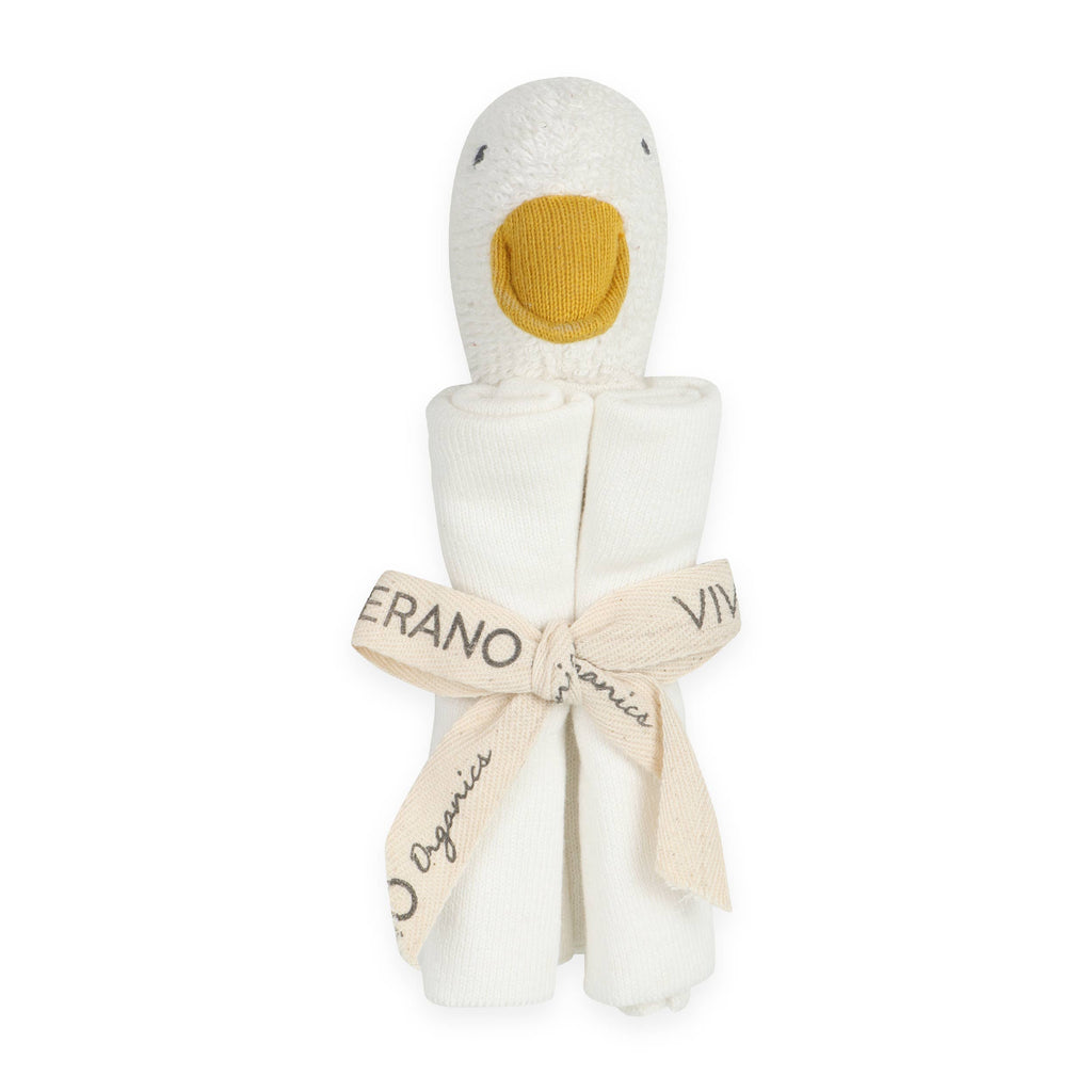 Viverano Organics Ivory / One Size Duck - Organic Baby Lovey Security Blanket