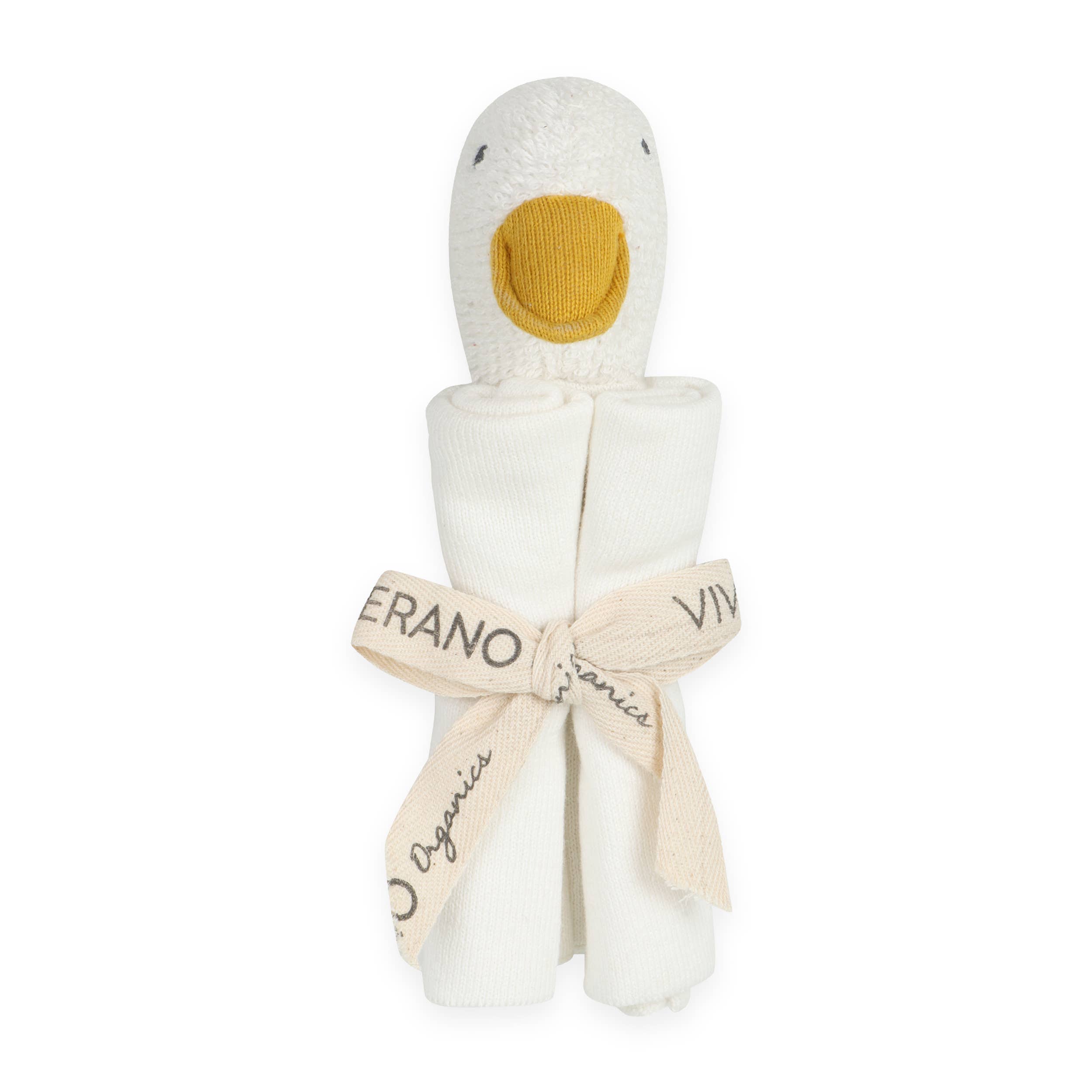 Viverano Organics Ivory / One Size Duck - Organic Baby Lovey Security Blanket