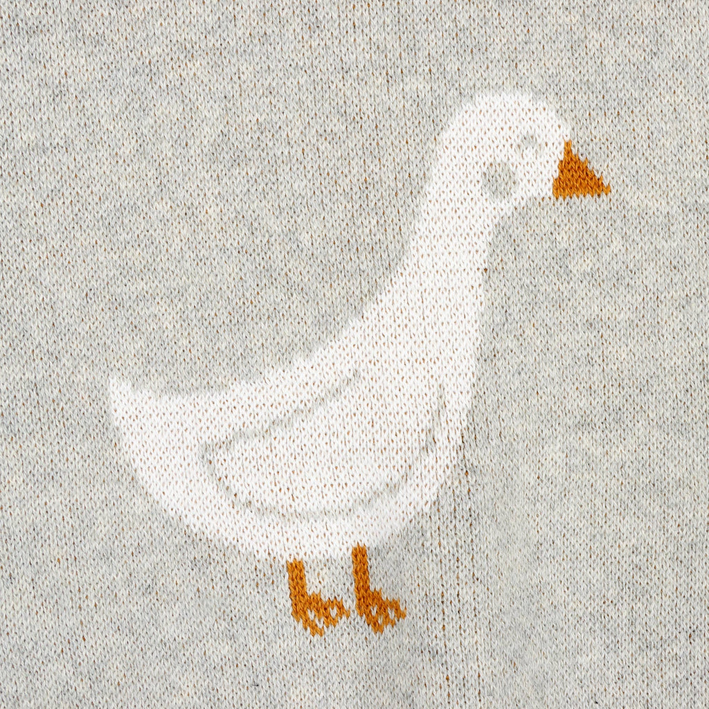 Viverano Organics Vanilla Grey / One Size Duck Waddle - Organic Jacquard Knit Baby Blankets
